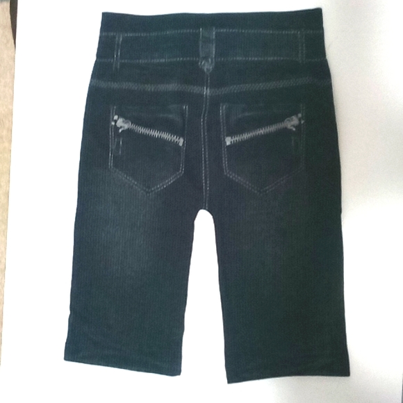 Moda Age Stretch Shorts Faux Denim - Picture 2 of 6